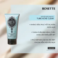 Sữa Rửa Mặt Rosette Bùn Khoáng Nhật Bản - 80g, Chăm Sóc Da Mặt, Làm Sạch Dịu Nhẹ, Thích Hợp Mọi Loại Da, Sản Phẩm Làm Sạch Da Từ Thiên Nhiên