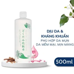 Nước Hoa Hồng Diếp Cá Chinoshio Dokudami 500ml - Lotion Chăm Sóc Da Mặt Nhật Bản Giúp Se Khít Lỗ Chân Lông và Giảm Mụn Da Nhạy Cảm