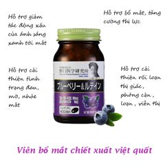 Viên uống bổ mắt việt quất NOGUCHI MEIJI BLUEBERRY & LUTEIN nội địa Nhật Bản 292612