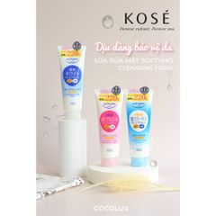 Sữa Rửa Mặt Kose Softymo Nhật Bản 220gr - Dưỡng Trắng, Trẻ Hóa Da, Chiết Xuất Tự Nhiên, Làm Sạch Sâu, Ngừa Mụn