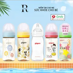 Bình Sữa Pigeon Nội Địa Nhật 160ml/240ml - Bình Nhựa PPSU Không BPA, Núm Silicone Chống Sặc Cho Bé, Đảm Bảo Chính Hãng