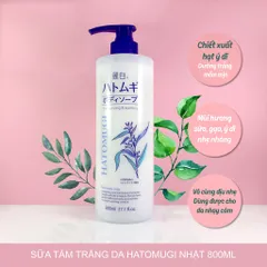 Sữa Tắm Hatomugi 800ml - Dưỡng Ẩm Trắng Da Chiết Xuất Hạt Ý Dĩ - Sản Phẩm Chăm Sóc Da Hiệu Quả Từ Nhật Bản