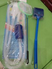 Bộ Dụng Cụ Vệ Sinh Hồ Cá Tiện Lợi - Cây Cọ 40cm, Vợt Lưới 12cm, Bơm Hút Cặn - Combo Tiết Kiệm Cho Người Chơi Cá Cảnh