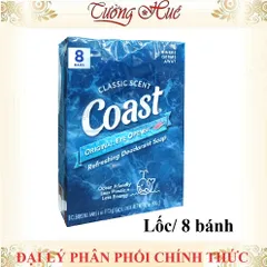 Lốc 8 Bánh Xà Phòng Coast Classic Scent - 113g x8, Siêu Tiết Kiệm, Khử Mùi, Phù Hợp Với Da Nhạy Cảm, Sản Xuất Tại Mỹ