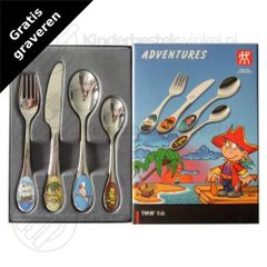 Bộ Dao Thìa Dĩa Trẻ Em Zwilling Adventures - Bộ Dụng Cụ Ăn Cho Bé An Toàn, Chất Liệu Thép Không Gỉ, Thiết Kế Vui Nhộn, Dành Cho Trẻ Từ 3 Tuổi