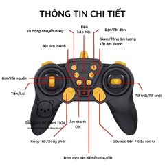 Xe Xúc Điều Khiển 5018E Giả Lập Hợp Kim - Chức Năng Xoay 680° và Phun Khói - Đồ Chơi Kỹ Thuật Cho Trẻ Em Yêu Máy Công Trình