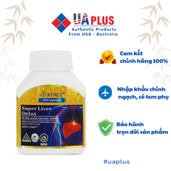 Viên Uống Giải Độc Gan Vitatree Super Liver Detox 100 Viên - Bổ Gan Bảo Vệ Gan Chống Độc Tố Từ Thực Phẩm Hàng Úc