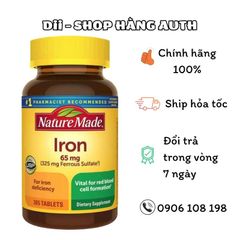 [Bill Costco Mỹ] Viên uống bổ sung sắt của Mỹ - Nature Made Iron 365 viên 293604