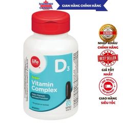 Viên uống Vitamin D3 Complex Life Brand Canada 60 viên - Hỗ trợ sức khỏe xương và cải thiện miễn dịch