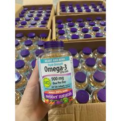 Dầu Cá Triple Strength Omega-3 EPA/DHA 900mg Webber Naturals - Hỗ Trợ Sức Khỏe Tim Mạch và Não Bộ, Hàng Nhập Khẩu 2028