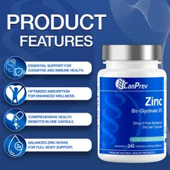 Viên uống kẽm Zinc25 Bis.Glycinate 25 và Zinc50 Ultra Strength Bill Canada - Hỗ trợ miễn dịch và sức khỏe da hiệu quả