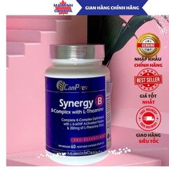 Viên uống Synergy B B-Complex với L-Theanine Canprev 60 viên - Hỗ trợ sức khỏe thần kinh và tăng cường năng lượng tự nhiên