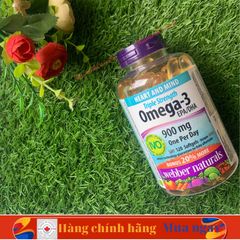 Dầu cá đậm đặc Triple Strength Omega-3 900mg Webber Naturals - Hỗ trợ sức khỏe tim mạch, hàng nhập khẩu Canada, hạn dùng 2028