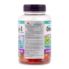 Dầu cá Omega 3 Triple Strength 900mg With CoQ10 - Hỗ trợ tim mạch Webber Natural Canada, 80 viên nang dễ nuốt