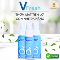 Combo 3 Xịt Khử Mùi Vfresh Organic - Khử Mùi Hiệu Quả, Hương Unisex Dịu Nhẹ, Không Để Lại Vết Ố, Làn Da Khô Thoáng Suốt Ngày