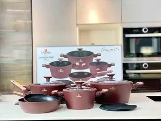 Bộ Nồi Đỏ 10 Món Berlinger Haus BH/8305 - Chống Dính TitanPro, Gia Nhiệt Nhanh, An Toàn Trong Bếp Từ, Gas, Hồng Ngoại