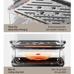 Nồi Lẩu Hấp Điện Joyoung JFS-556 - Nấu Lẩu và Hấp 2 Trong 1, Dung Tích 16L, Công Suất 1600W, Dễ Vệ Sinh, Phù Hợp Gia Đình