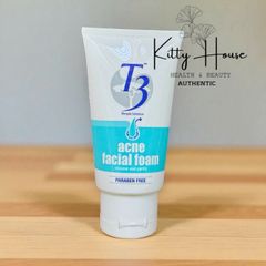 Sữa Rửa Mặt Giảm Mụn T3 Acne Facial Foam 50g - Chứa Dầu Trà Trị Mụn, Làm Sạch Da Mặt, Tươi Mát, Dễ Chịu
