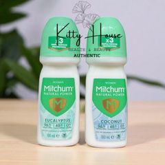 Lăn Khử Mùi Nữ Mitchum - Eucalyptus & Coconut Roll On 100ml - Ngăn Mùi Hiệu Quả, Bảo Vệ Da Mềm Mại, 48 Giờ Tươi Mát