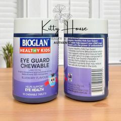 Viên Kẹo Nhai Bảo Vệ Mắt Bioglan Kids Eye Guard cho Trẻ Từ 4 Tuổi - 50 Viên Lutein, Vitamin E, Dễ Ăn Vị Việt Quất