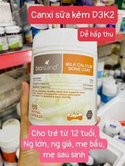 Viên bổ sung Canxi Sữa Vitamin D, K Bioisland Bone Care Hỗ Trợ Phát Triển Xương Khỏe - Nhập Khẩu Úc, Chất Lượng Cao