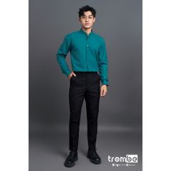 Áo Sơ Mi Nam Dài Tay Cổ Tàu Hai Nút TROMBE Trẻ Trung, Phong Cách Đi Làm Đi Tiệc