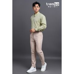 Áo Sơ Mi Nam Dài Tay Cổ Tàu Hai Nút TROMBE Trẻ Trung, Phong Cách Đi Làm Đi Tiệc
