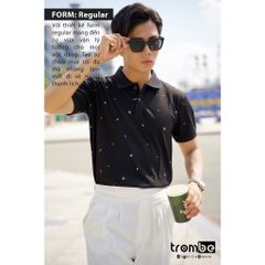 Áo Polo Nam Ngắn Tay Sailor Trombe Họa Tiết Mỏ Neo Chất Thun Rayon Thanh Lịch - Thời Trang Nam Cá Tính, Dễ Phối Đồ