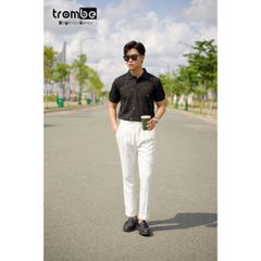 Áo Polo Nam Ngắn Tay Sailor Trombe Họa Tiết Mỏ Neo Chất Thun Rayon Thanh Lịch - Thời Trang Nam Cá Tính, Dễ Phối Đồ