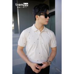 Áo Polo Nam Ngắn Tay Sailor Trombe Họa Tiết Mỏ Neo Chất Thun Rayon Thanh Lịch - Thời Trang Nam Cá Tính, Dễ Phối Đồ
