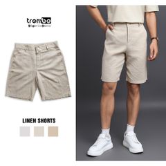 Quần Short Linen Nam TROMBE - Mềm Mịn, Thoáng Mát, Dáng Regular Fit Phù Hợp Du Lịch và Dã Ngoại