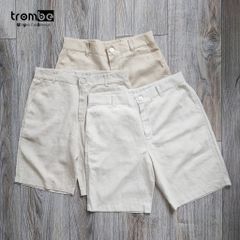 Quần Short Linen Nam TROMBE - Mềm Mịn, Thoáng Mát, Dáng Regular Fit Phù Hợp Du Lịch và Dã Ngoại