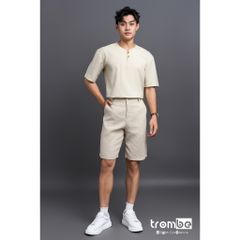 Quần Short Linen Nam TROMBE - Mềm Mịn, Thoáng Mát, Dáng Regular Fit Phù Hợp Du Lịch và Dã Ngoại