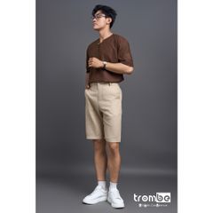 Quần Short Linen Nam TROMBE - Mềm Mịn, Thoáng Mát, Dáng Regular Fit Phù Hợp Du Lịch và Dã Ngoại