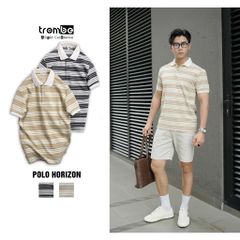 Áo Polo Nam Dệt Kim HORIZON Trombe Sọc Ngang Dập Nổi Ít Nhăn - Thời Trang Năng Động Cho Đi Làm và Đi Chơi