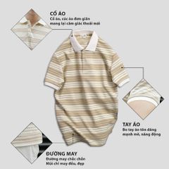 Áo Polo Nam Dệt Kim HORIZON Trombe Sọc Ngang Dập Nổi Ít Nhăn - Thời Trang Năng Động Cho Đi Làm và Đi Chơi