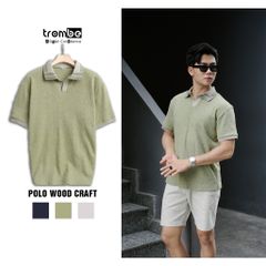 Áo Polo Nam Dệt Kim WOOD CRAFT Trombe Cổ V Mềm Mịn Thấm Hút Mồ Hôi - Thời Trang Thanh Lịch Đi Làm và Đi Chơi