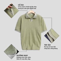 Áo Polo Nam Dệt Kim WOOD CRAFT Trombe Cổ V Mềm Mịn Thấm Hút Mồ Hôi - Thời Trang Thanh Lịch Đi Làm và Đi Chơi