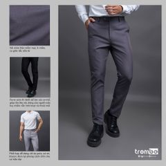 Quần Tây Nam Slim Fit TROMBE Chất Vải Chéo Hàn Sang Trọng - Dễ Phối Đồ, Thoáng Mát, Co Giãn, Phong Cách Trẻ Trung