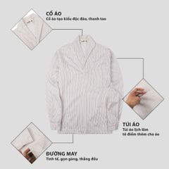 Áo Sơ Mi Nam Cổ V Dài Tay TROMBE - Vải Cotton Thoáng Mát, Form Rộng, Thời Trang Sang Trọng, Dành Cho Mọi Dịp