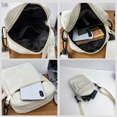 Túi Đeo Chéo Canvas Năng Động Có Ngăn Tiện Lợi - Túi Thời Trang Basic dễ Phối Đồ cho Đi Học, Đi Làm, Đi Chơi