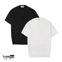 Áo Linen Thiết Kế Tencel Nam Hai Túi Trombe Cổ V Dáng Suôn Form Rộng