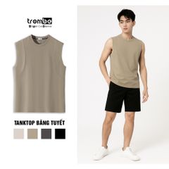 Áo Tanktop Nam Cotton Băng Tuyết TROMBE - Áo Ba Lỗ Thể Thao Thấm Hút Mồ Hôi, Thoáng Mát, Lý Tưởng Cho Tập Gym