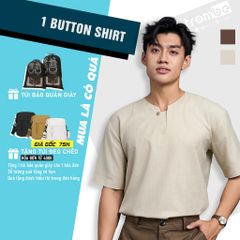 [Mua là có quà] Áo Linen Thiết Kế Trombe Tay Ngắn Một Nút Dáng Suôn Form Rộng Thanh Lịch