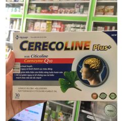 Viên uống bổ não Cerecoline Plus+ - Hỗ trợ nâng cao trí nhớ và bảo vệ sức khỏe não bộ - Hộp 30 viên