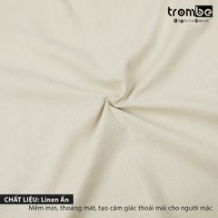 [Mua là có quà] Áo Linen Thiết Kế Trombe Tay Ngắn Một Nút Dáng Suôn Form Rộng Thanh Lịch