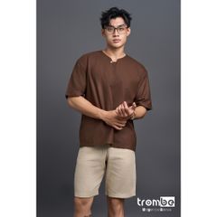 [Mua là có quà] Áo Linen Thiết Kế Trombe Tay Ngắn Một Nút Dáng Suôn Form Rộng Thanh Lịch