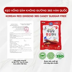 Kẹo Hồng Sâm Không Đường 365g Hàn Quốc - Tăng Đề Kháng, Giảm Say Tàu Xe, Hỗ Trợ Kiểm Soát Đường Huyết, Quà Tặng Sức Khỏe