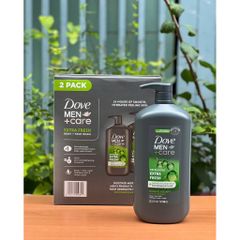 Sữa Tắm & Rửa Mặt Nam Dove Men Care Extra Fresh 946ml - Dưỡng Ẩm da Khỏe Mạnh và Thoải Mái, Công Nghệ MicroMoisture