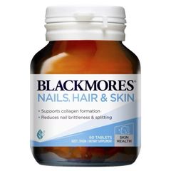 Viên Uống Dưỡng Da Tóc Móng Blackmores Hair, Nail and Skin 60 Viên - Cung Cấp Dưỡng Chất, Giúp Da Tươi Trẻ, Tóc Chắc Khỏe, Móng Bóng Đẹp